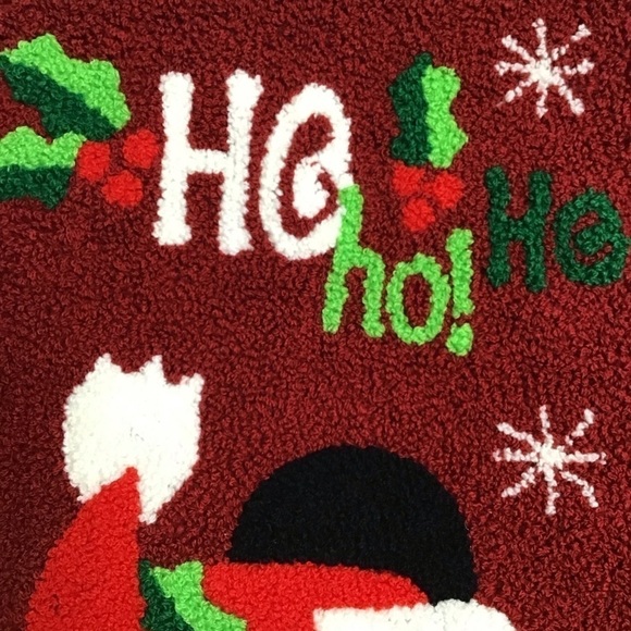 Disney Parks Santa Mickey Mouse Christmas Stocking HoHoHo Holly Snow Holiday Red - Picture 7 of 16